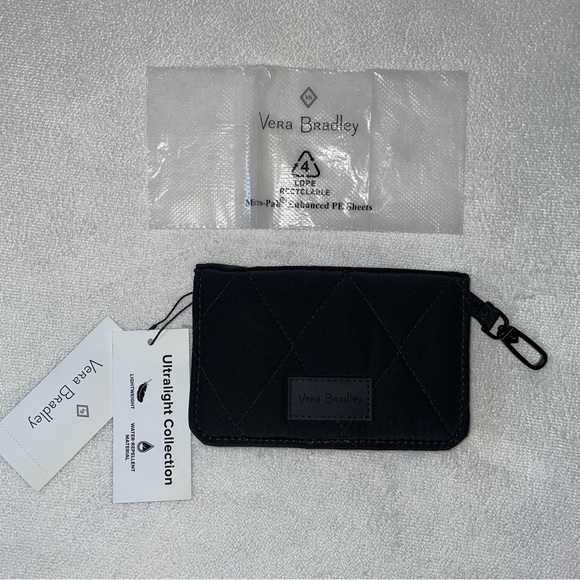 New! Vera Bradley Ultralight RFID Small Bifold Wallet Black/Exuberant Floral🌸 - Picture 5 of 13